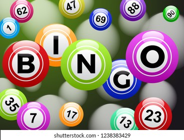 Bingo lottery, background vector design, lucky balls and numbers of lotto