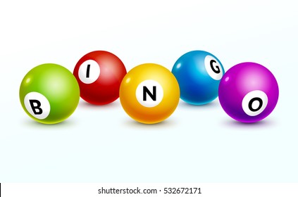 Bingo lottery balls letters background. Bingo lottery game balls. Realistic illustration.