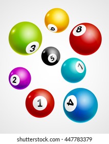 Bingo Lottery Balls Numbers Background. Lottery Game Balls. Lotto Winner.