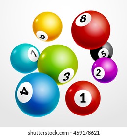 Bingo lottery balls numbers background. Lottery game balls. Lotto winner.