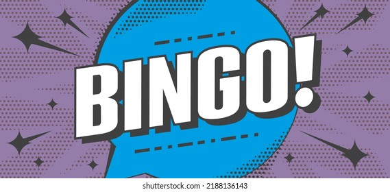 Bingo lottery banner. Lottery casino game advertisement. Announcement poster design template in popart style vector illustration