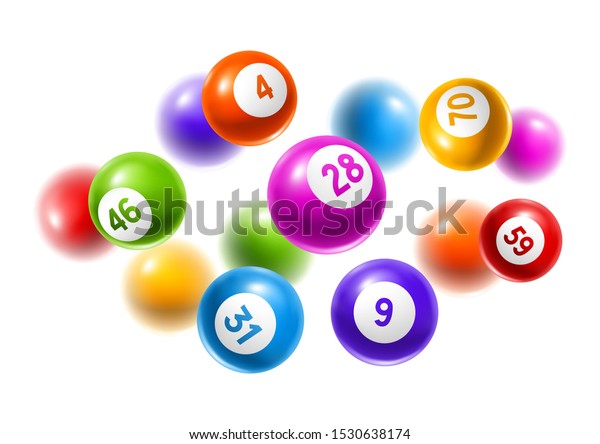 Bingo Lottery Colored Number Balls Background Stock Vector (Royalty ...