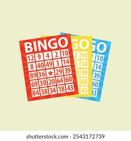 Juego de bingo o lotería, tarjeta. Gran victoria. Vector ilustración de stock.