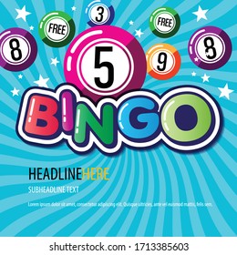 Bingo lottery posters. Background game templates with balls for invitations, cards, ad and more. Retro. Vector