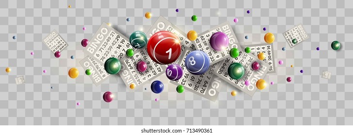 Bingo lottery ticket lucky balls and numbers of lotto vector design