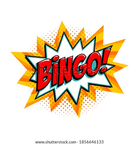Bingo - lottery yellow vector banner. Lottery game background in Comic pop-art style. Cartoon vector illustration.