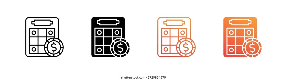 Conjunto de iconos de estilo múltiple de bingo Colección