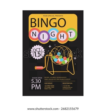 Bingo night flyer poster template design
