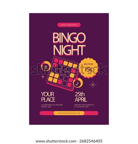 Bingo night flyer poster template design