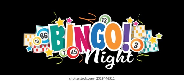 Bingo night! with lottery balls and bingo card