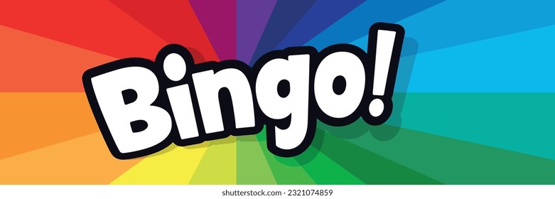 Bingo on colorful rays background