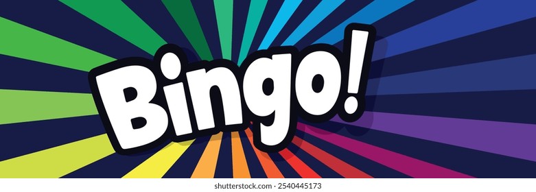Bingo auf buntem Rochen-Hintergrund