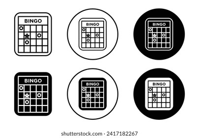 BINGO outline line icon set sign for web app
