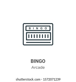 Bingo outline vector icon. Thin line black bingo icon, flat vector simple element illustration from editable entertainment concept isolated on white background