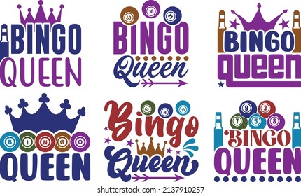 Bingo Queen Printable Vector Illustration