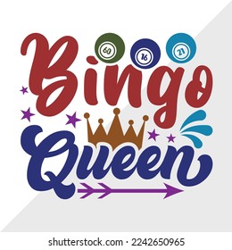 Ilustración de vectores impresos Bingo Queen SVG