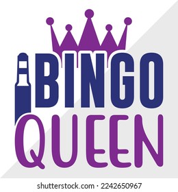 Ilustración de vectores impresos Bingo Queen SVG