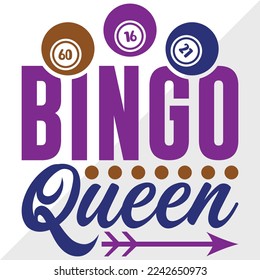 Ilustración de vectores impresos Bingo Queen SVG