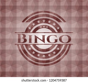 Bingo red geometric badge. Seamless.