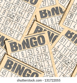 Bingo Seamless Retro Background With Cards