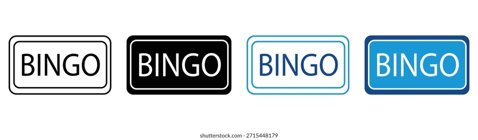 Conjunto de iconos de signo de bingo Colección de estilo múltiple. Ilustración vectorial.