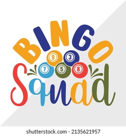 Bingo Squad Printable Vector Illustration