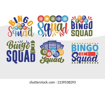 Bingo Squad Printable Vector Illustration