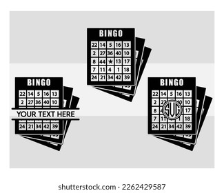 Bingo SVG, Bingo Cards Svg, Bingo Daubers, Bingo Balls, Game Svg, Silhouette, Vector, Clipart svg