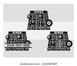 Bingo SVG, Bingo Cards Svg, Bingo Daubers, Bingo Balls, Game Svg, Silhouette, Vector, Clipart svg