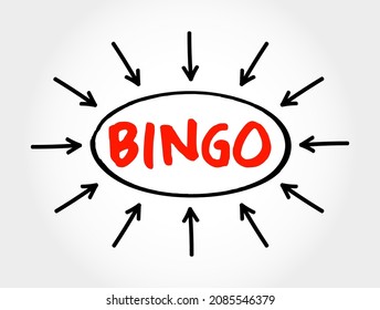 Bingo text with arrows, concept for presentations and reports