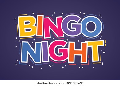 Bingo Text, Bingo Background, Bingo Game, Bingo Logo, Nursing Home Game Typography, Family Night, Las Vegas Game, Vector Illustration Background	