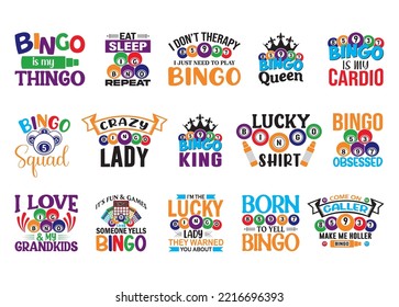 Bingo-Vektorpaket zum Drucken, Bingo-Clipart, Bingo-Illustration