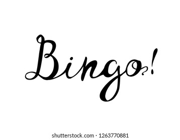 Bingo. Vector calligraphic hand written inscription black on white