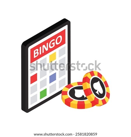 Bingo Vector Flat Isometric Icon Style illustration. Eps 10 File