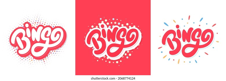 Bingo. Vector handwritten lettering set.