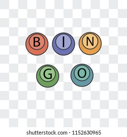 Bingo vector icon isolated on transparent background, Bingo logo concept
