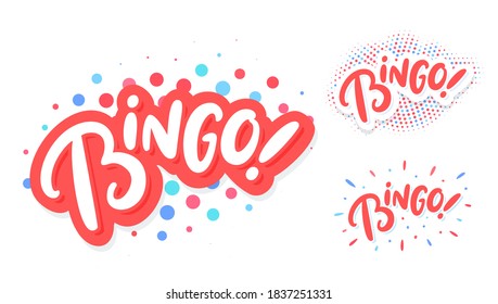 Bingo. Vector lettering cards set.