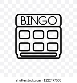 Bingo vector linear icon isolated on transparent background, Bingo transparency concept can be used for web and mobile