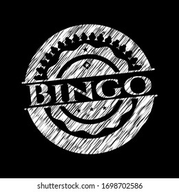 Bingo auf einer Tafel geschrieben. Vektorillustration Illustration. Detaillierte Angaben.