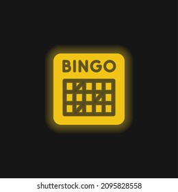 Bingo Yellow Glowing Neon Icon