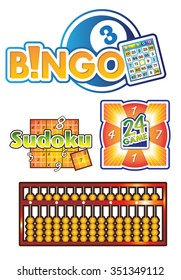 bingo,abacus logo game vector