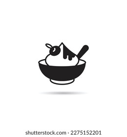 Bingsu ice cream icon illustration