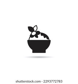 Bingsu ice cream on bowl icon vector illustration