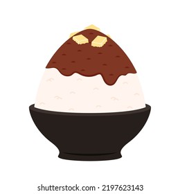 Bingsu is Korean dessert. Bingsu logo design. Bingsu icon vector.