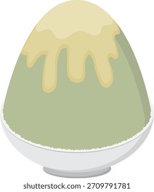 bingsu Vector de postre de hielo afeitado.