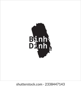 Binh Dinh map and black lettering design on white background