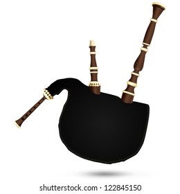 Biniou Koz - Traditional Breton Bagpipe, Vector Musical Instrument