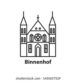 Binnenhof building icon outline vector