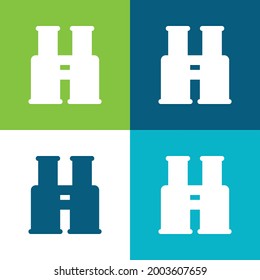 Binocoulars Flat four color minimal icon set