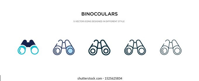 binocoulars icon in different style vector illustration. two colored and black binocoulars vector icons designed in filled, outline, line and stroke style can be used for web, mobile, ui